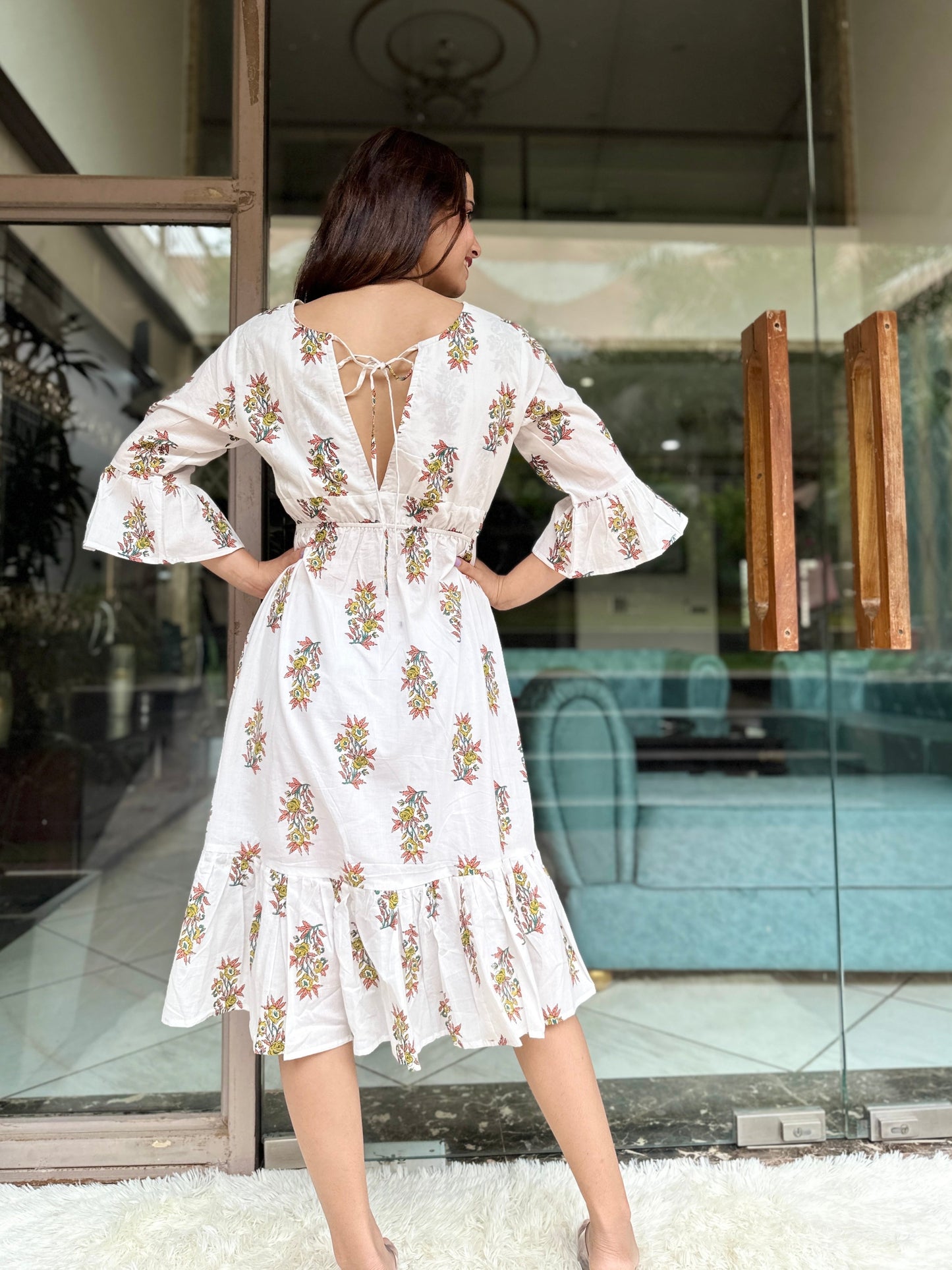 Breezy White Cotton  Dress