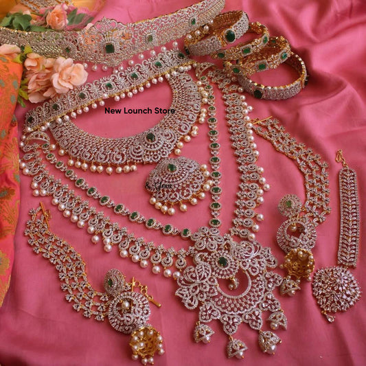 Unique AD Diamond Jewellery Sets Full Combo