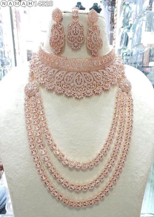Rose Diamond Necklace With Chocker